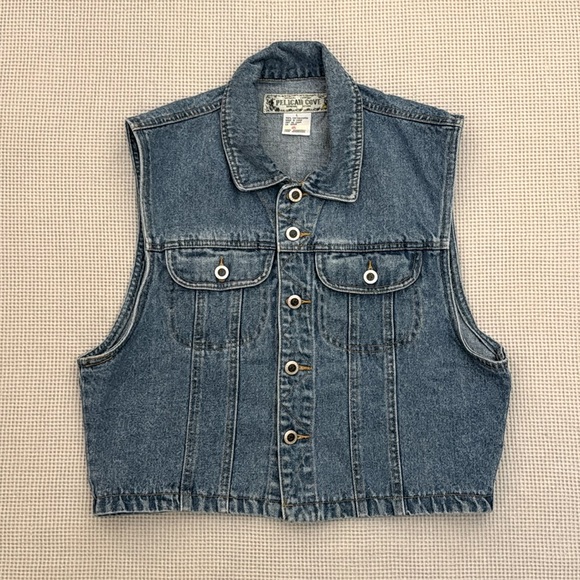 Vintage 90s Denim Vest - Picture 1 of 11
